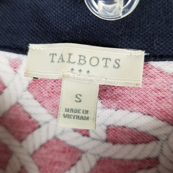 Talbots Womens Sleeveless V Neck Midi Dress Rope Print Red White Blue Size Small - Picture 6 of 10